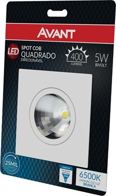 SPOT AVANT LED EMB QUA 5W AM3000K BIV